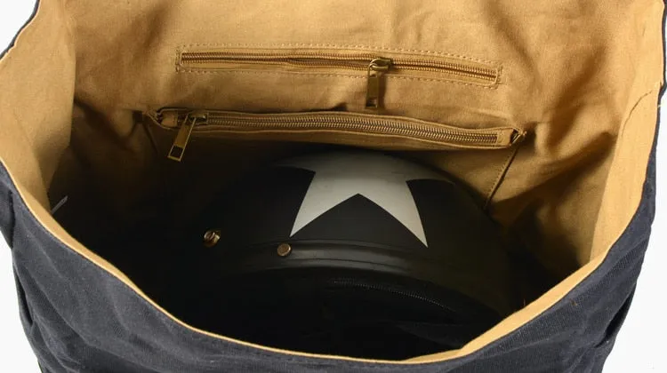 Tempest Waxed Canvas Motorcycle Bag Biker's Satchel for Men - One Size