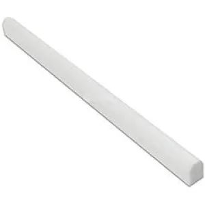 Thassos White Greek Marble 1/2 X 12 Pencil Liner Trim Molding, Honed