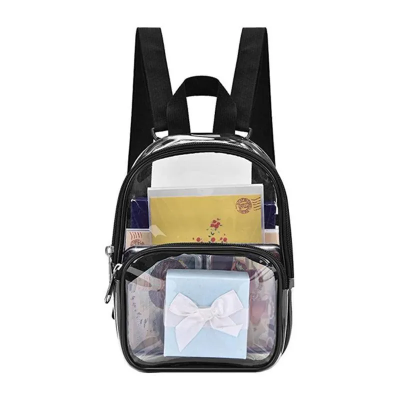 Transparent Backpack Bag Clear PVC Travel Shoulder Bag School Bag Strap Book Bag