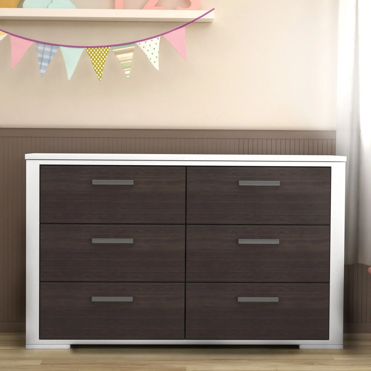 Trio collection karlstad walnut and white
