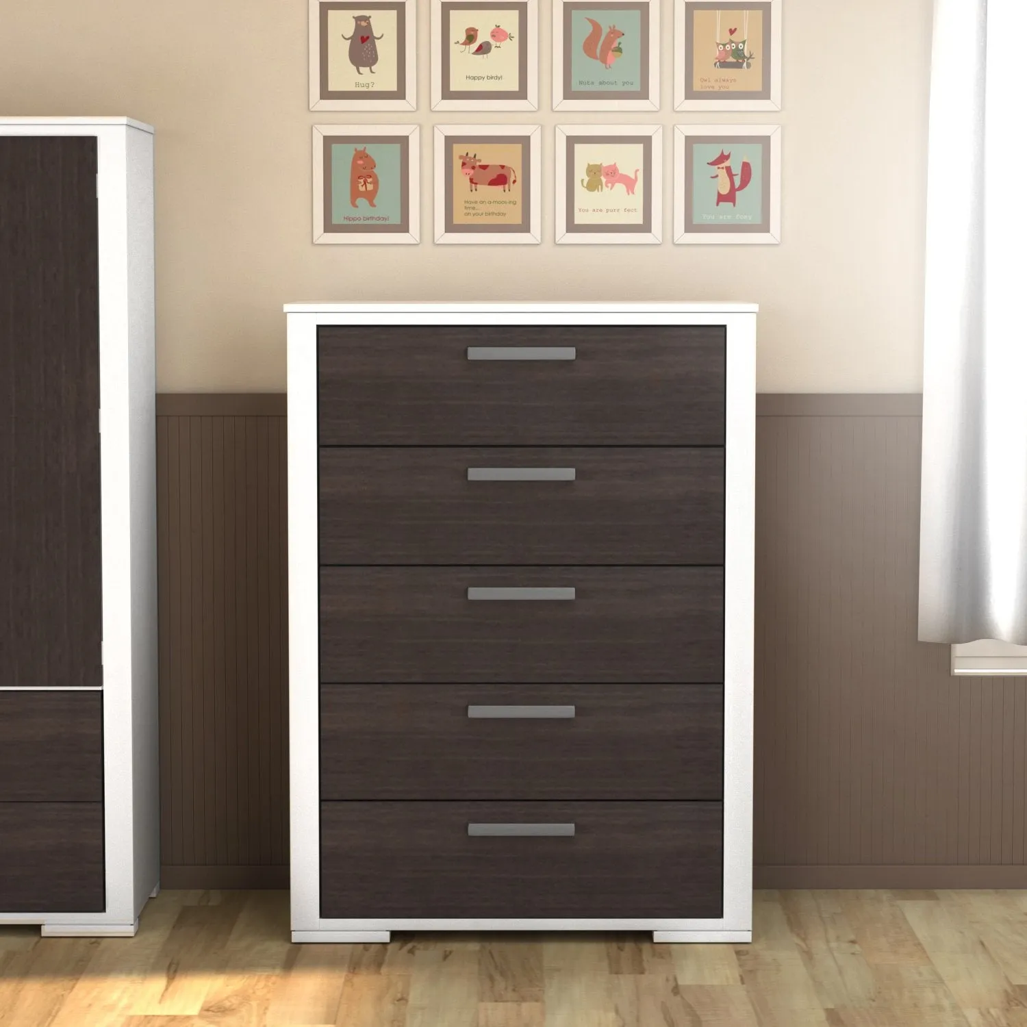 Trio collection karlstad walnut and white
