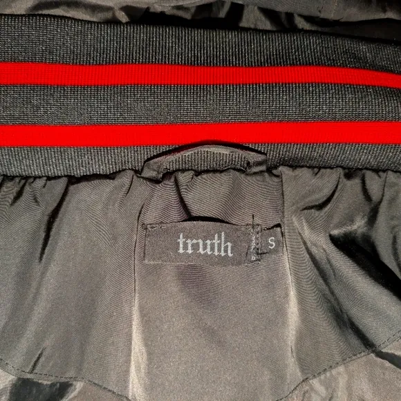 Truth Black (red) Convertible Bomber Jacket, Size Small