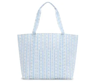 TRVL: JUMBO TOTE - X-LARGE TOTE RIBBON FLORAL BLUE