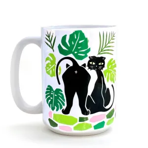 Two Little Fruits Black Cat Coffee Mug