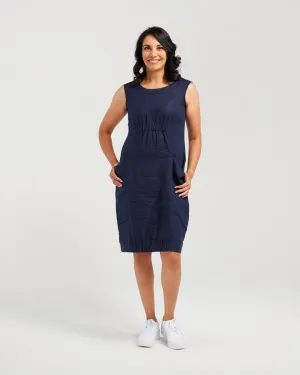 Two Pocket Elastic High Waist Dress