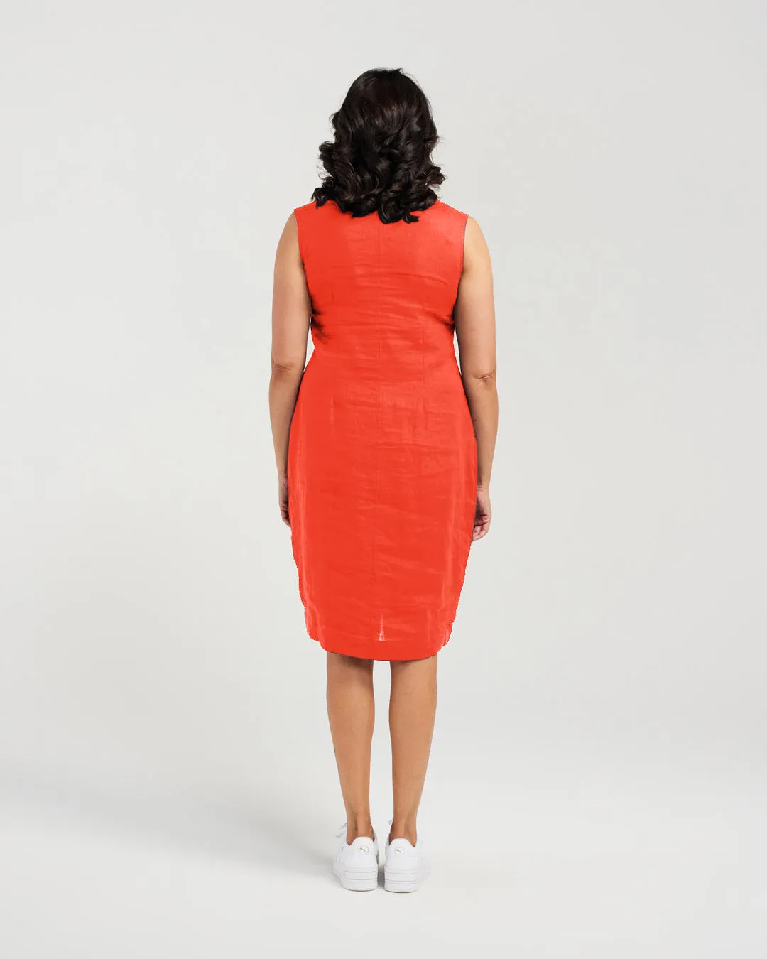 Two Pocket Elastic High Waist Dress