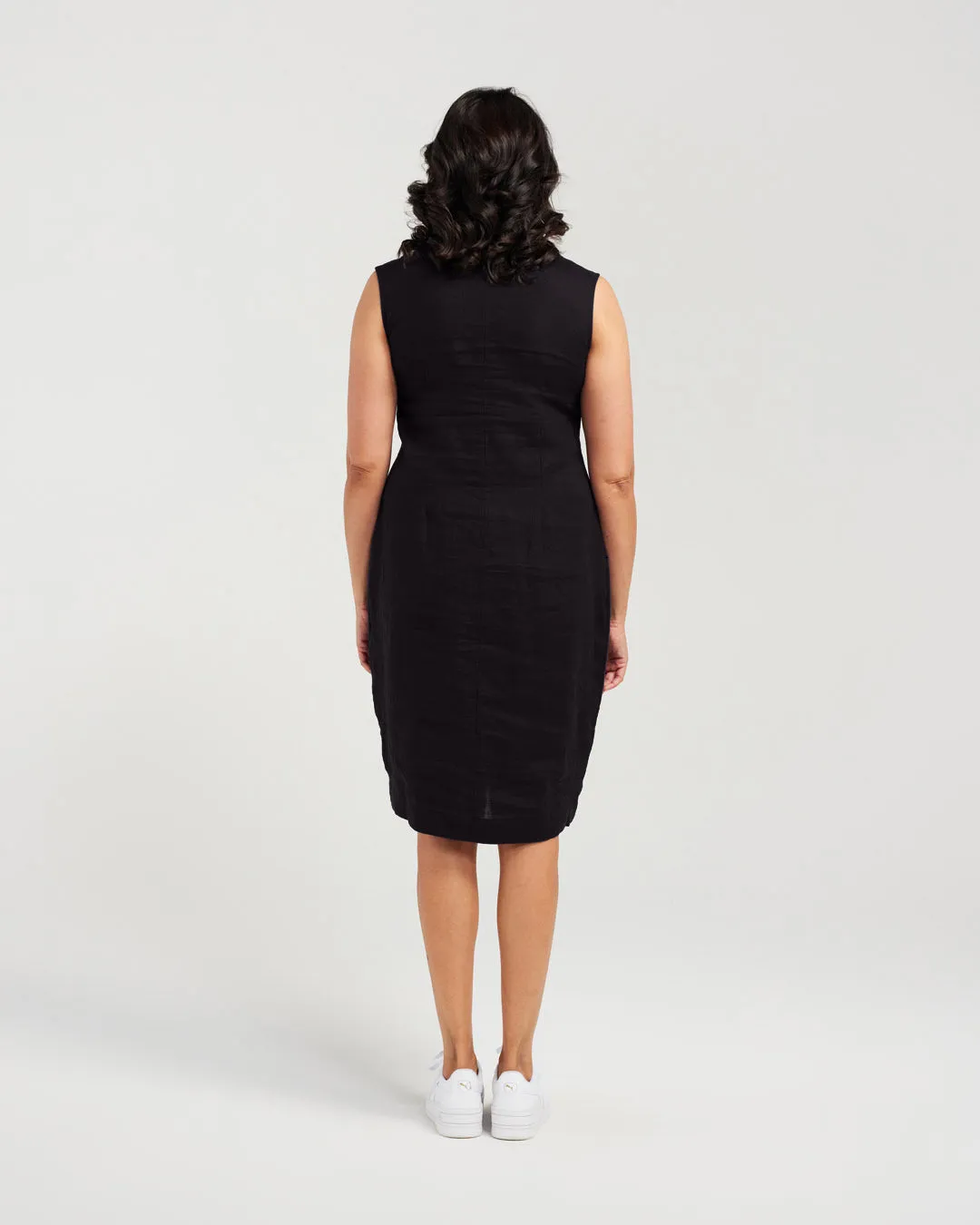 Two Pocket Elastic High Waist Dress