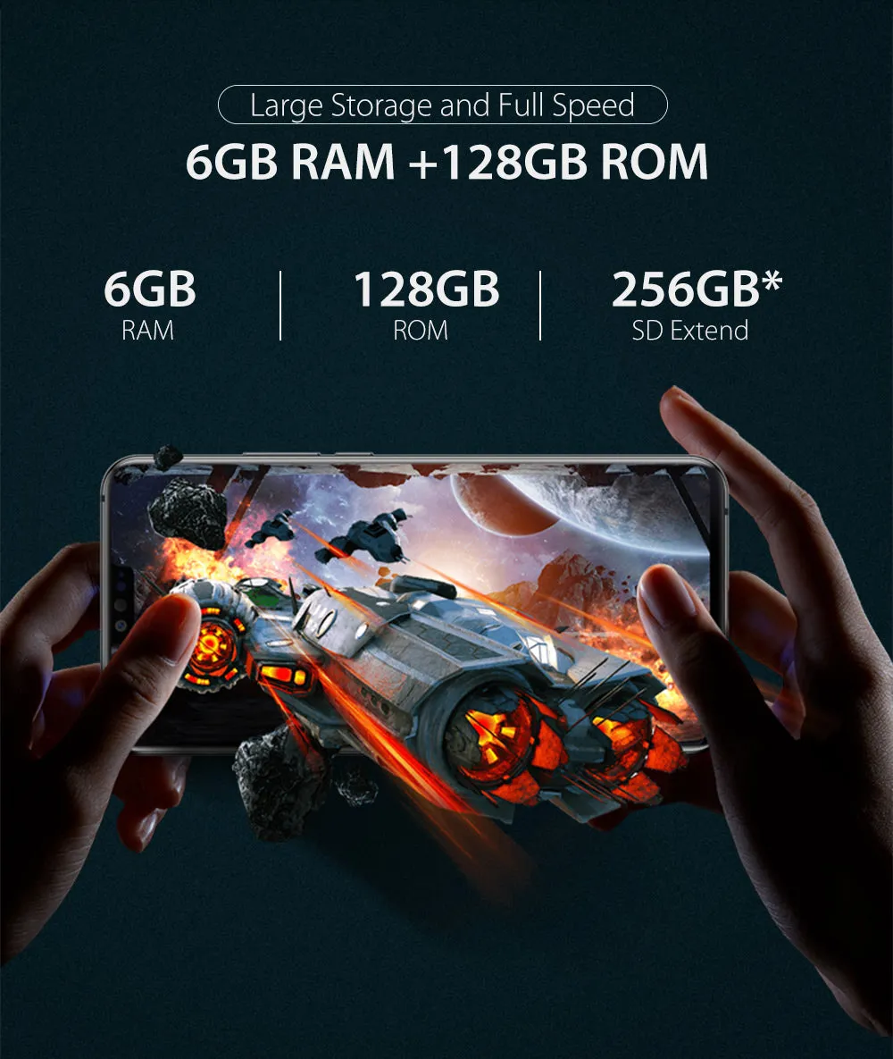 Ulefone T2 Smartphone Android 9.0 Dual 4G Cell Phone 6GB 128GB NFC Octa-core Helio P70 4200mAh 6.7"" FHD  Mobile Phone Android red