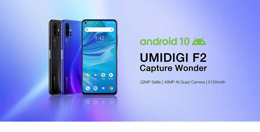 UMIDIGI F2 Android 10 6.53""FHD 6GB 128GB 48MP Smartphone black