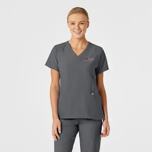 UMSL W123 Women's Stylized V-Neck Scrub Top With Logo