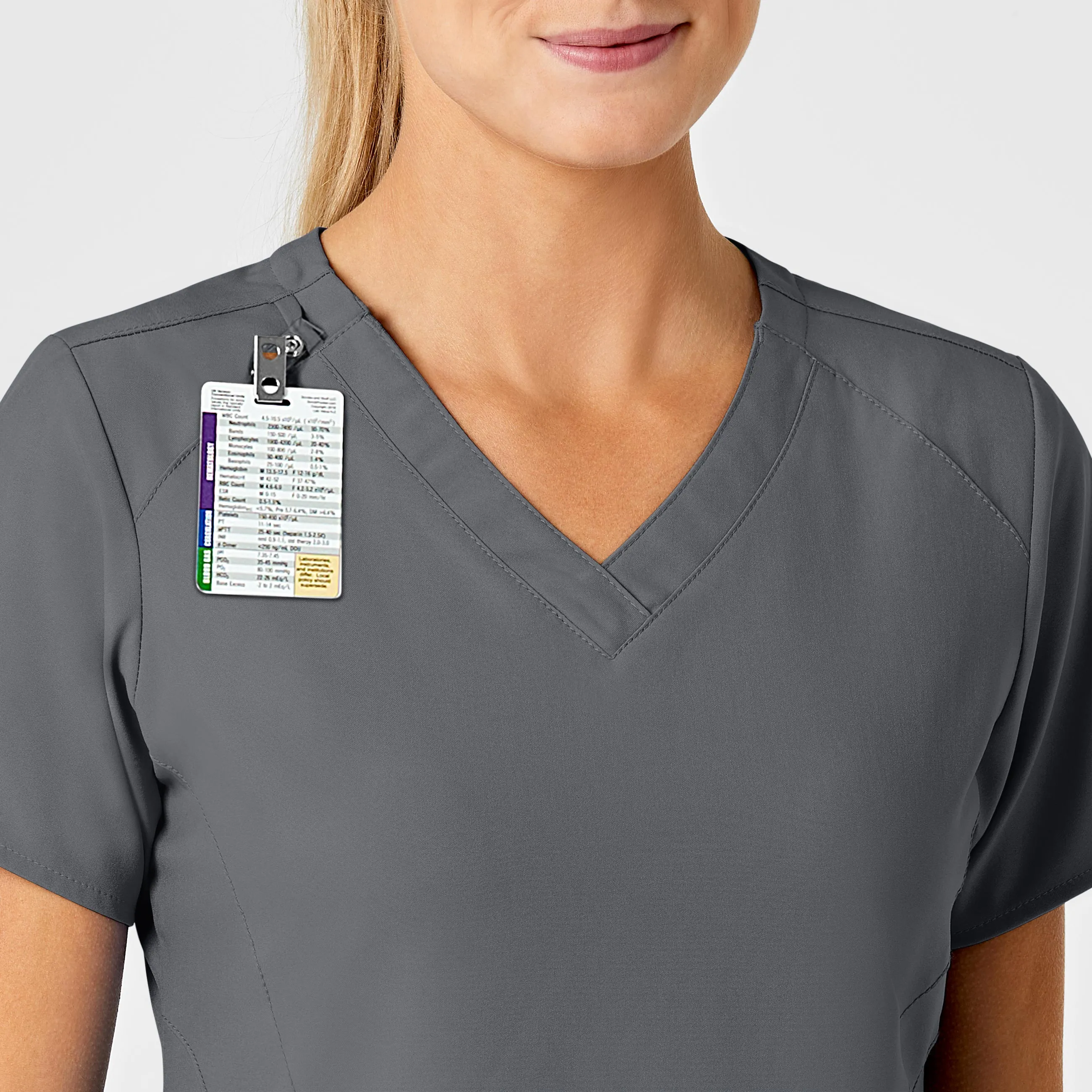 UMSL W123 Women's Stylized V-Neck Scrub Top With Logo