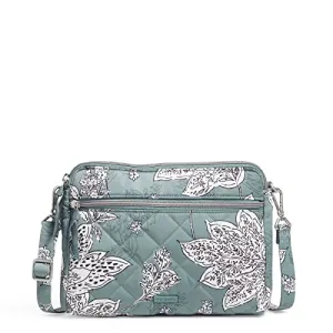 Vera Bradley Women's Performance Twill Triple Compartment Crossbody Purse, Tiger Lily Blue Oar, One Size