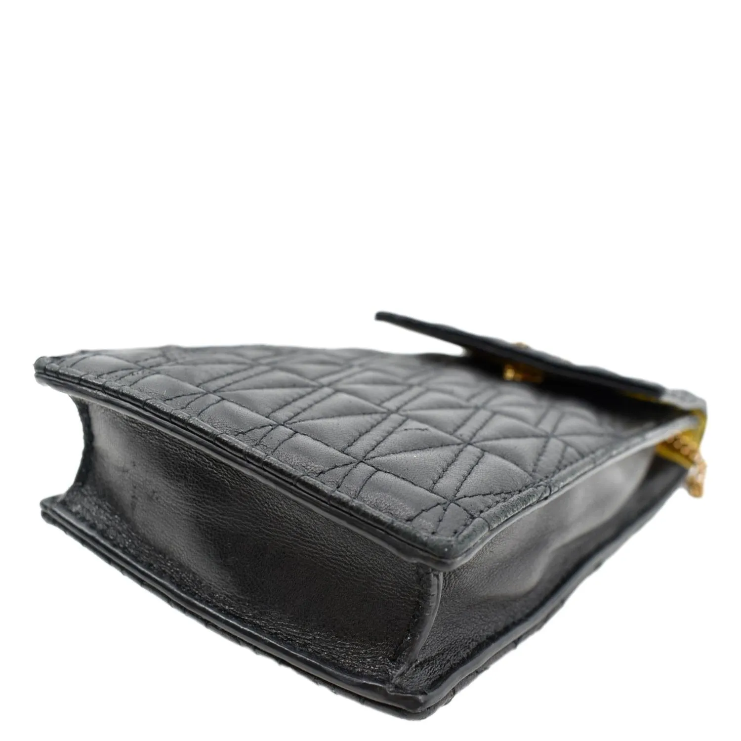 VERSACE Virtus Leather Crossbody Phone Pouch Black