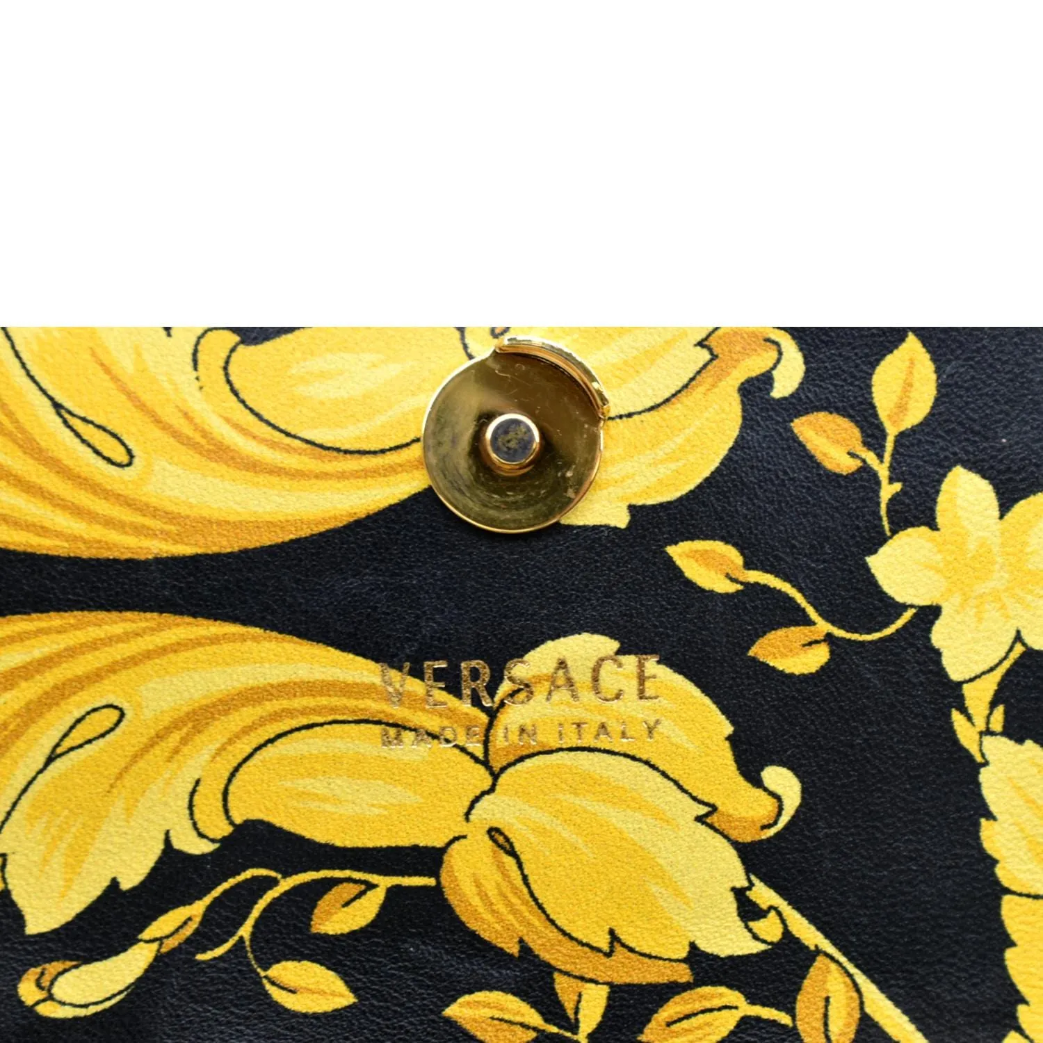 VERSACE Virtus Leather Crossbody Phone Pouch Black