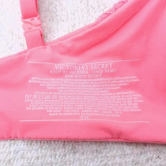 Victoria's Secret Lined Demi Bra 32C Longline Convertible Body By Victoria