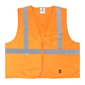 Viking U6109 Open Road Zippered SOLID Safety Vest with 2" Silver Tape