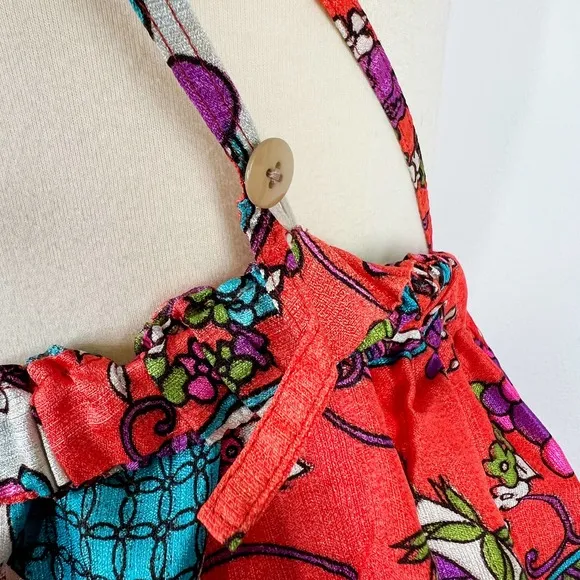 Vintage 70s 80s convertible midi dress or maxi skirt boho hippie OS