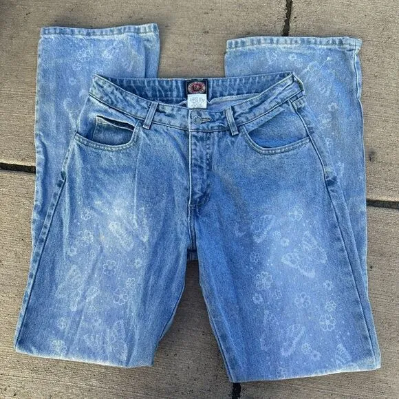 Vintage 90s Paris Blues Butterfly Jeans