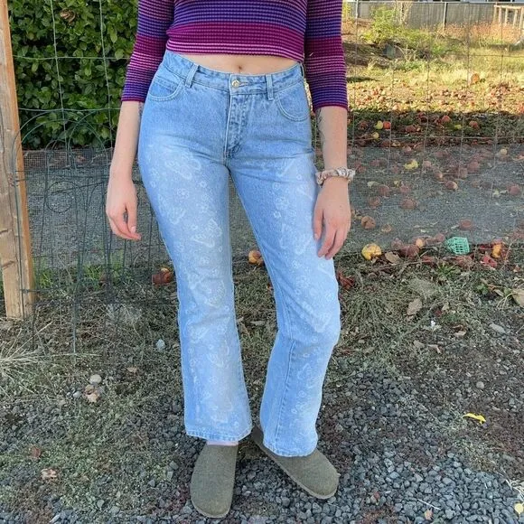 Vintage 90s Paris Blues Butterfly Jeans