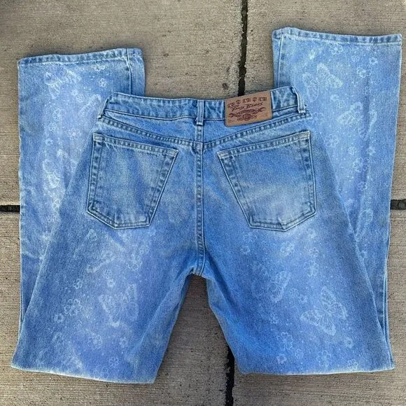 Vintage 90s Paris Blues Butterfly Jeans