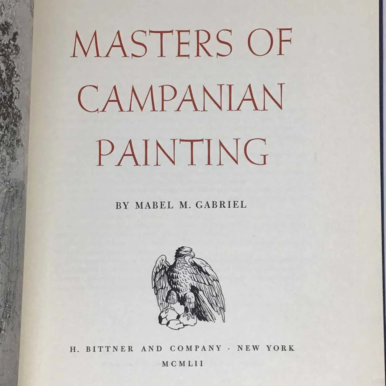 Vintage Ancient Art History Book: Masters of Campanian Painting by Mabel M. Gabriel