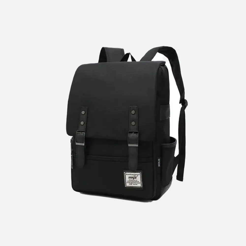 Vintage Unisex Waterproof Backpack with Large Capacity and Zip Pockets