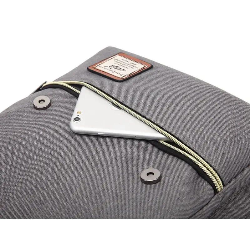 Vintage Unisex Waterproof Backpack with Large Capacity and Zip Pockets