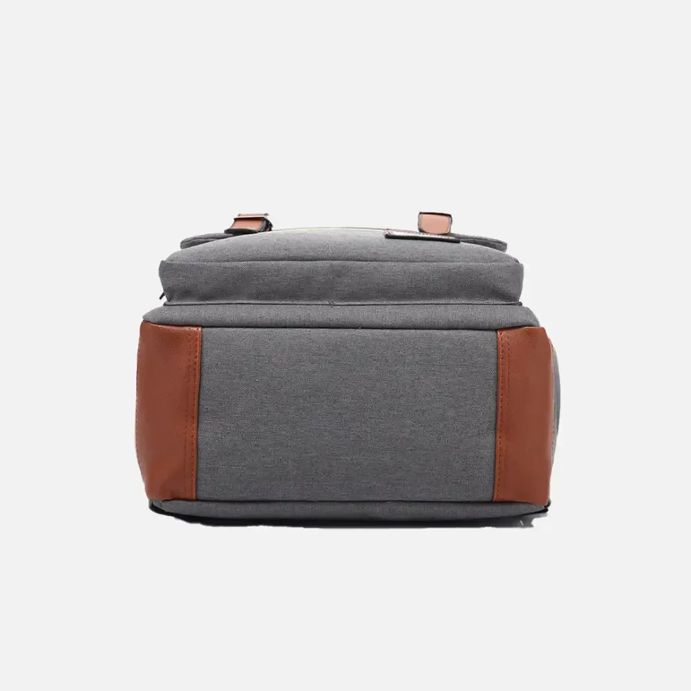 Vintage Unisex Waterproof Backpack with Large Capacity and Zip Pockets