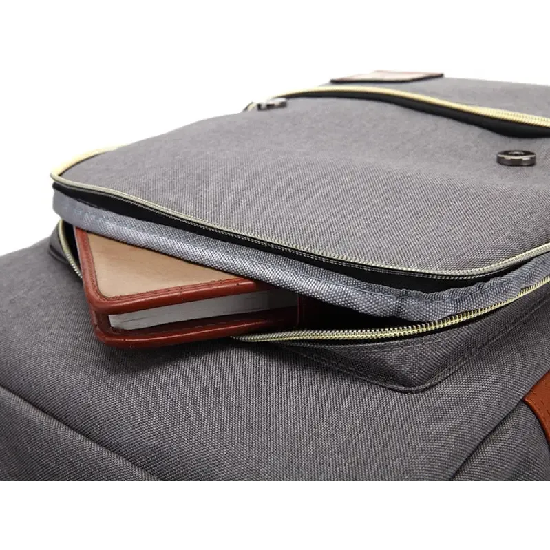 Vintage Unisex Waterproof Backpack with Large Capacity and Zip Pockets