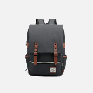 Vintage Unisex Waterproof Backpack with Large Capacity and Zip Pockets