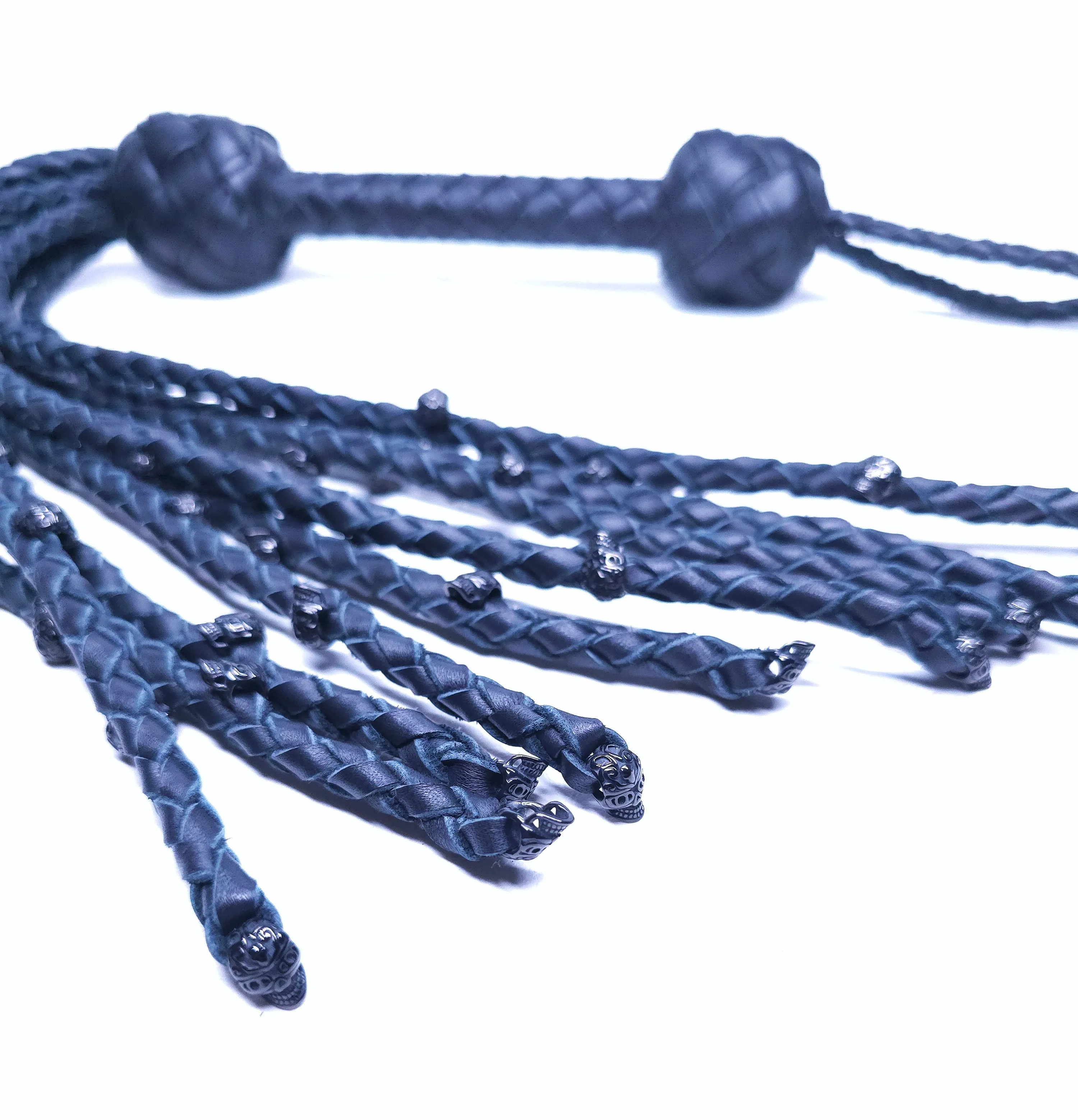 Voodoo Black Skull Cat O Nine Flogger- In Stock