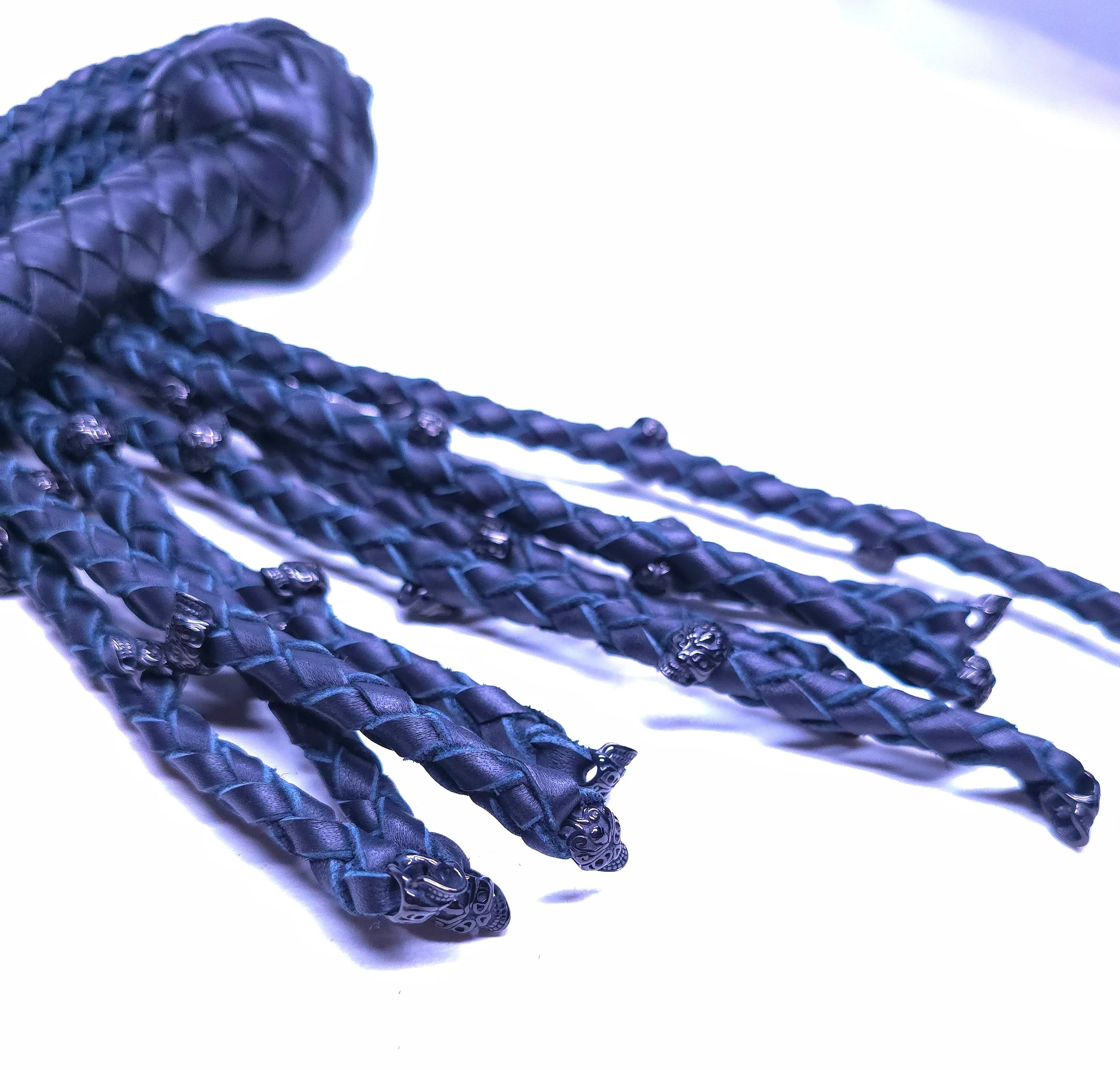 Voodoo Black Skull Cat O Nine Flogger- In Stock