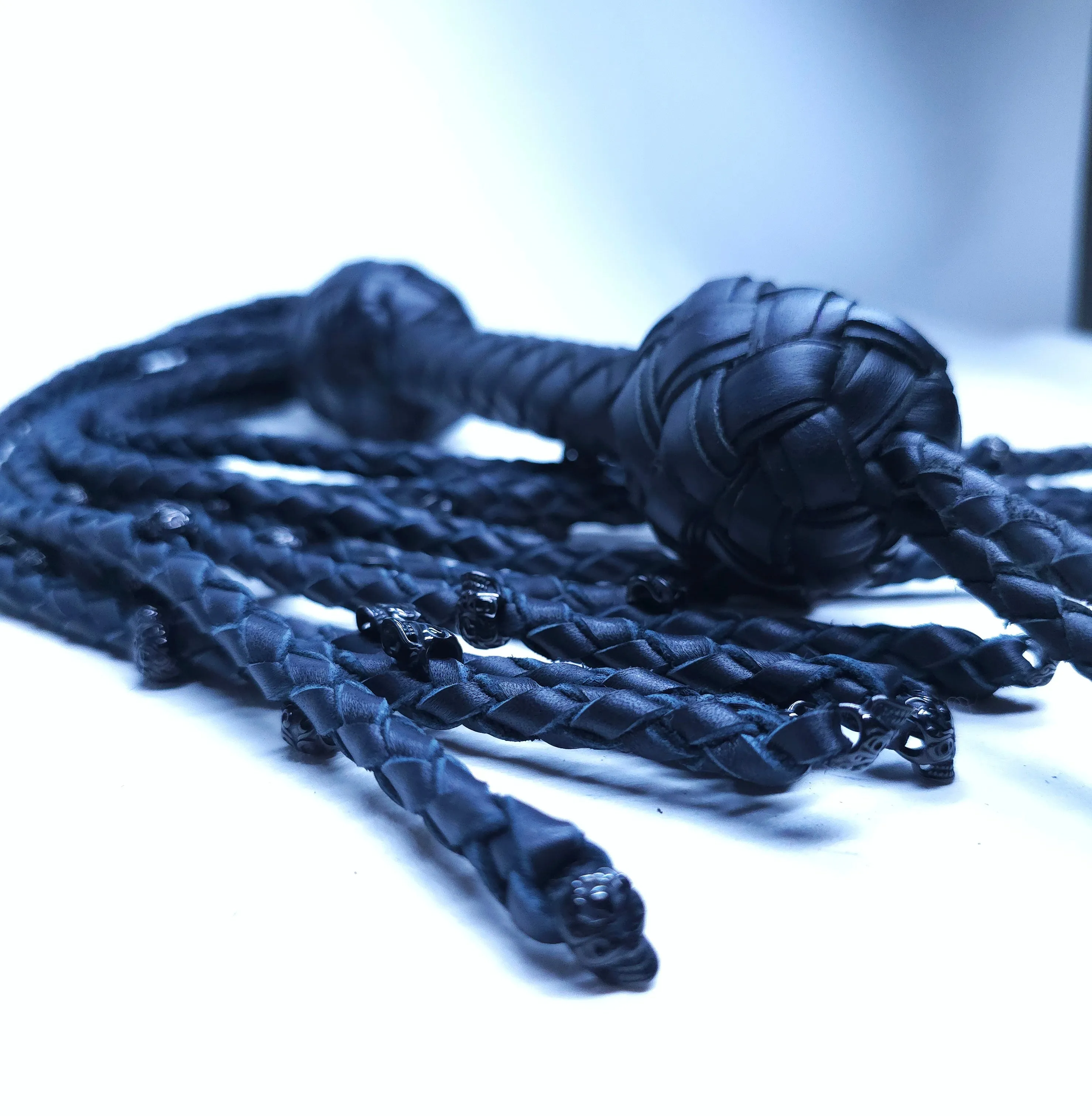 Voodoo Black Skull Cat O Nine Flogger- In Stock