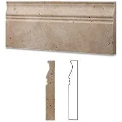 Walnut Travertine Honed 5 X 12 Baseboard Trim Molding