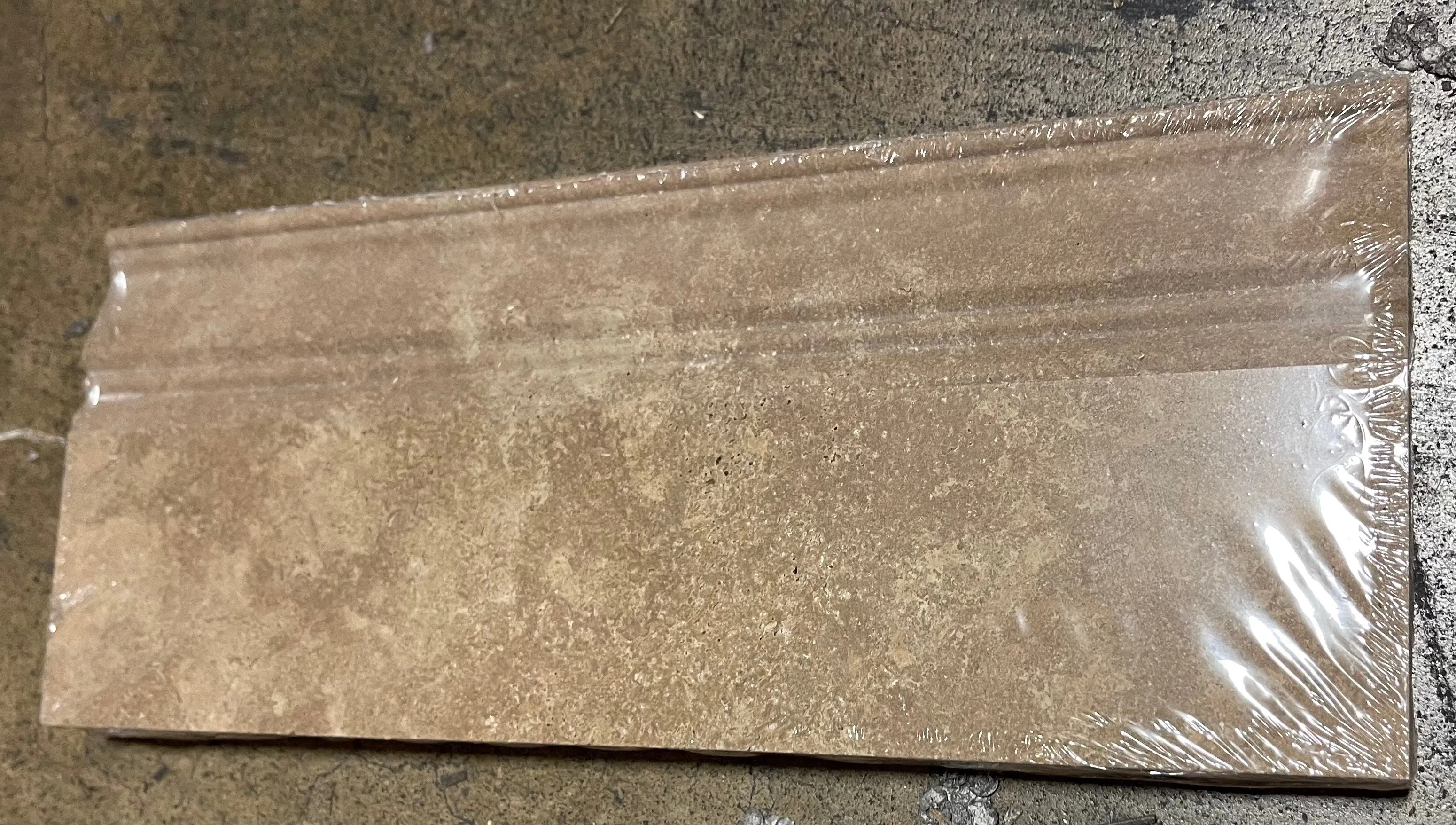 Walnut Travertine Honed 5 X 12 Baseboard Trim Molding