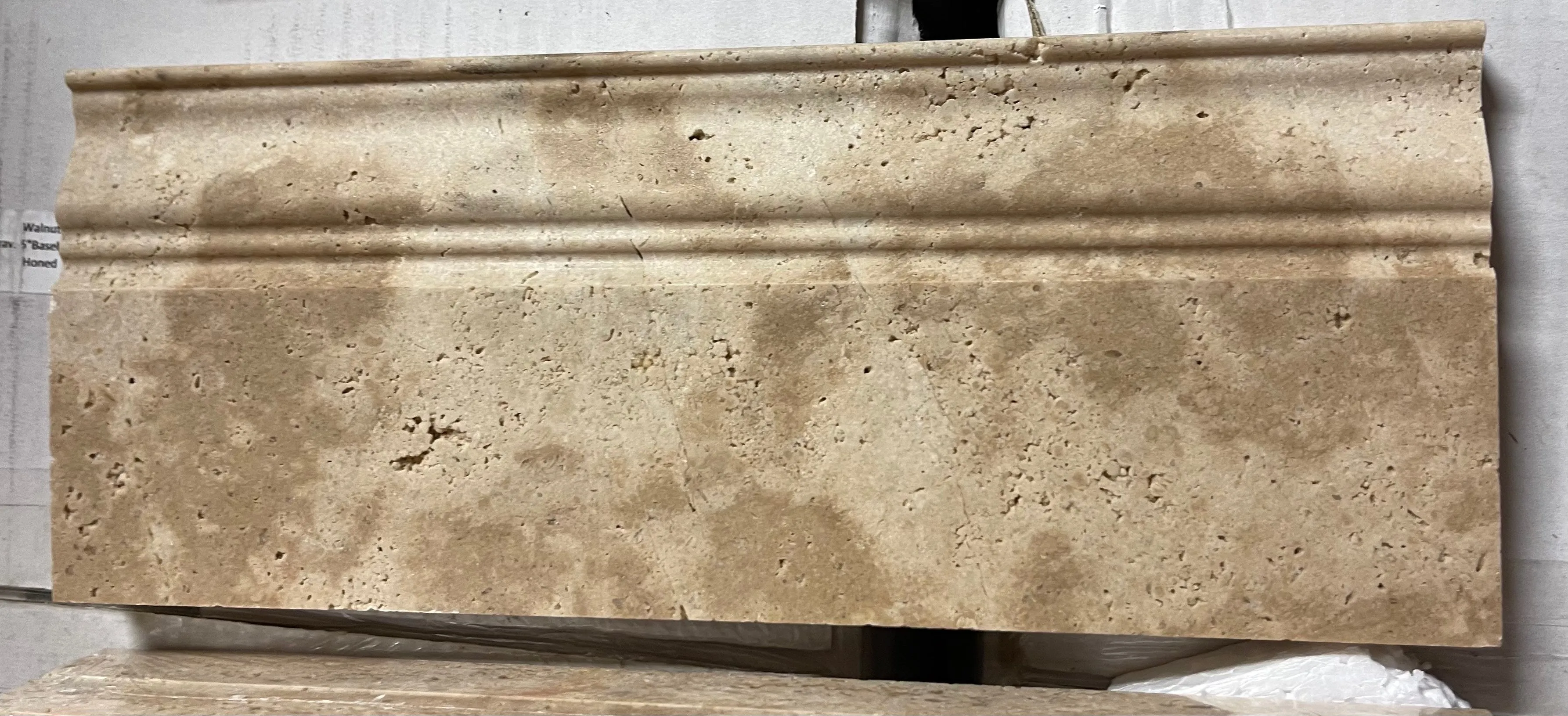 Walnut Travertine Honed 5 X 12 Baseboard Trim Molding