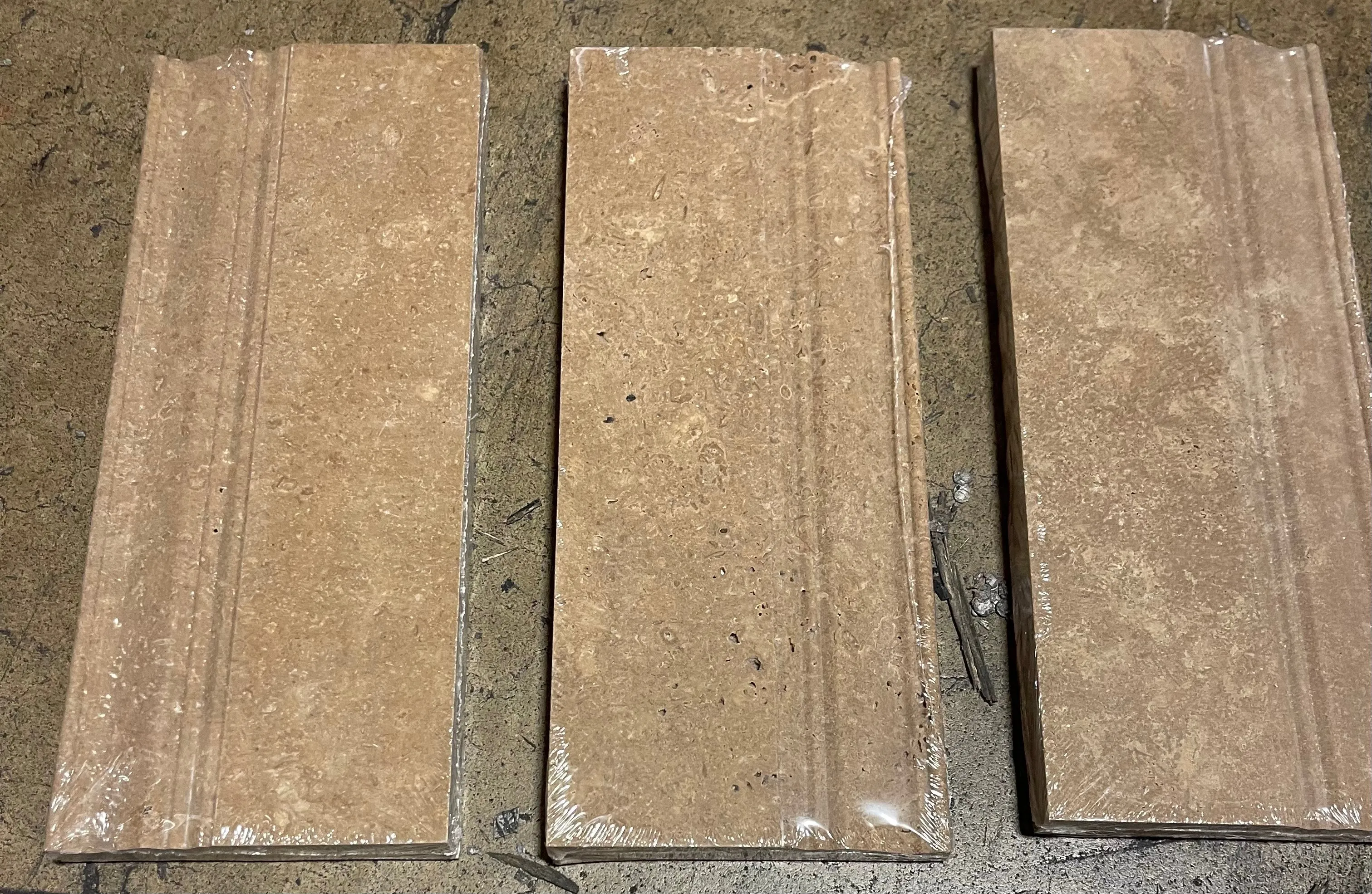 Walnut Travertine Honed 5 X 12 Baseboard Trim Molding
