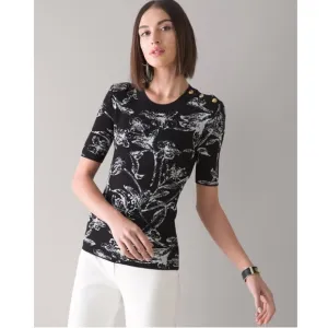 WHBM | Button Shoulder Jacquard Sweater