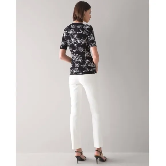 WHBM | Button Shoulder Jacquard Sweater