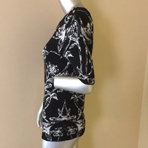 WHBM | Button Shoulder Jacquard Sweater