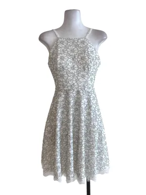 White Floral Laced Dress