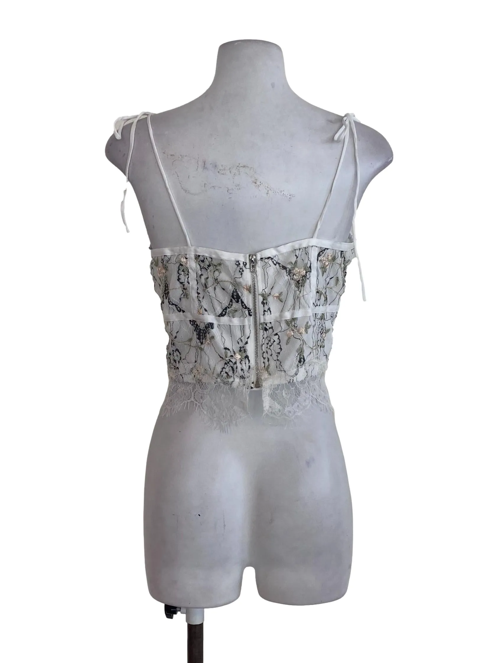 White Laced Crop Top