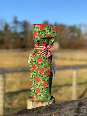 WINE BAG by Rose - RED POINSETTIAS / RED