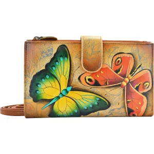 Women's Anuschka Large Smartphone Case And Wallet Earth Song Leather