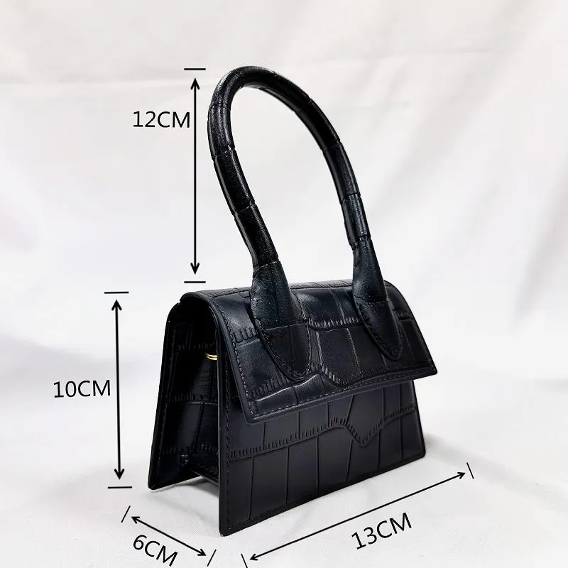 Womens Stone Pattern Mini Messenger Crossbody Chain Bag
