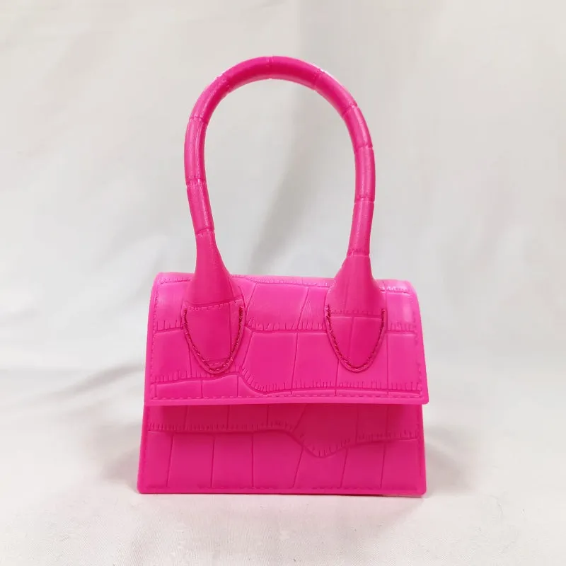 Womens Stone Pattern Mini Messenger Crossbody Chain Bag