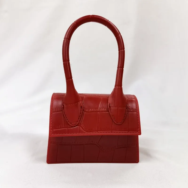Womens Stone Pattern Mini Messenger Crossbody Chain Bag