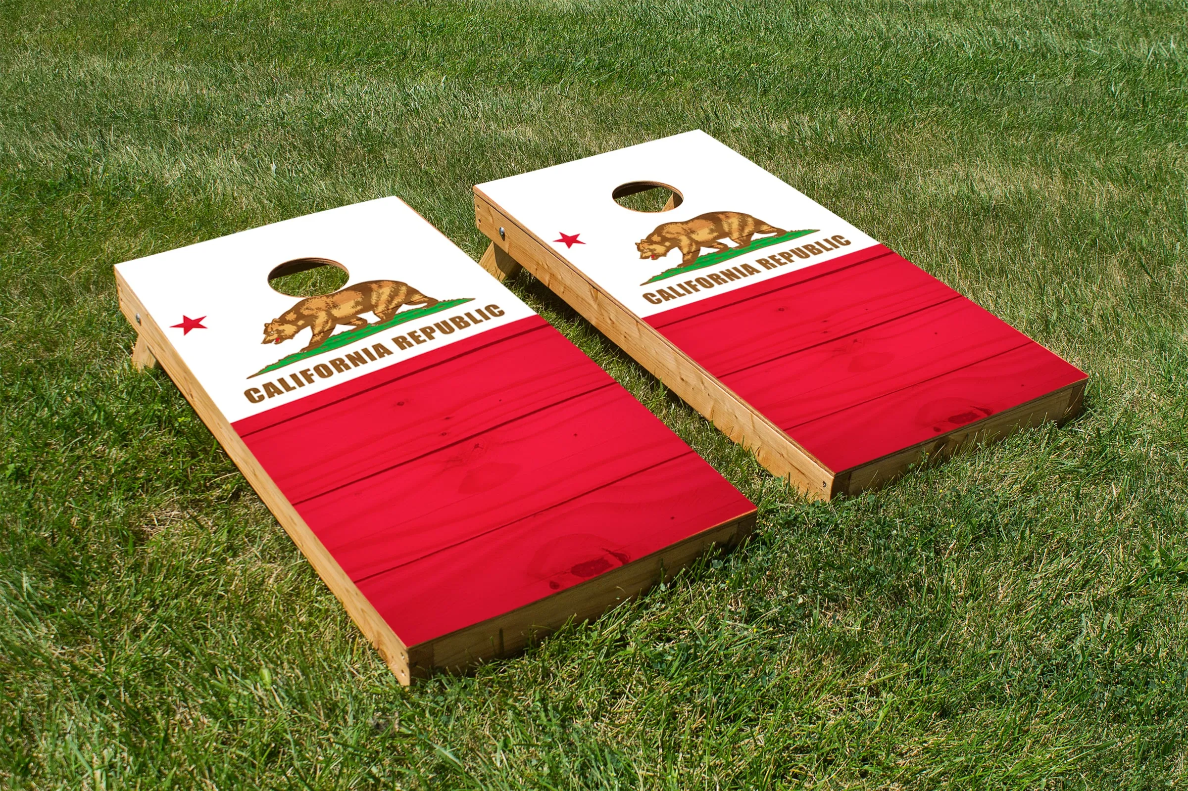 Wood Grain California State Flag