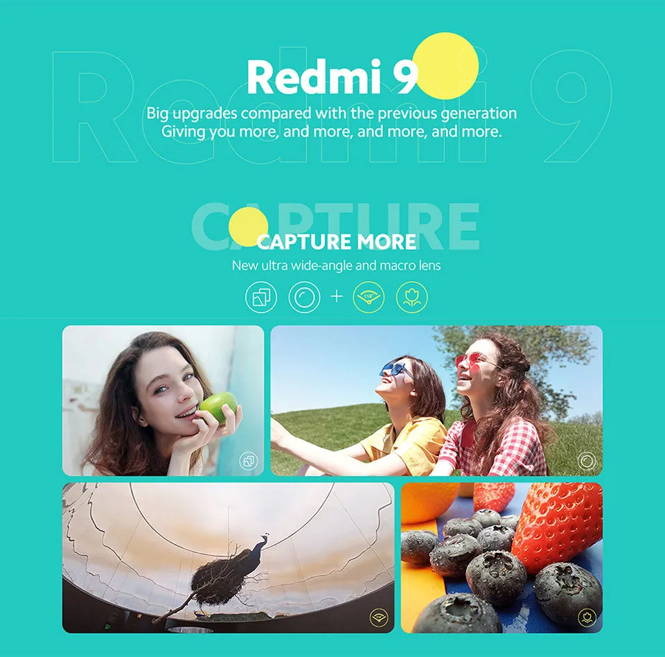 Xiaomi Redmi 9 global rom Smartphone  6.53"" Display 5020mAh Battery Redmi9 Mobile Phone green_4 64G